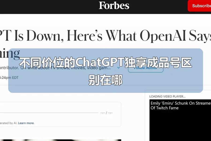 不同价位的ChatGPT独享成品号区别在哪
